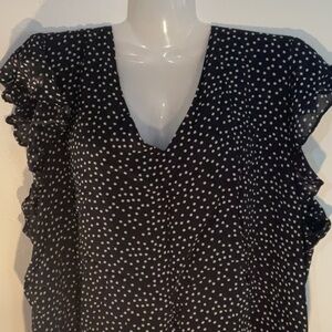 Ricki's Blue and White Ruched Blouse